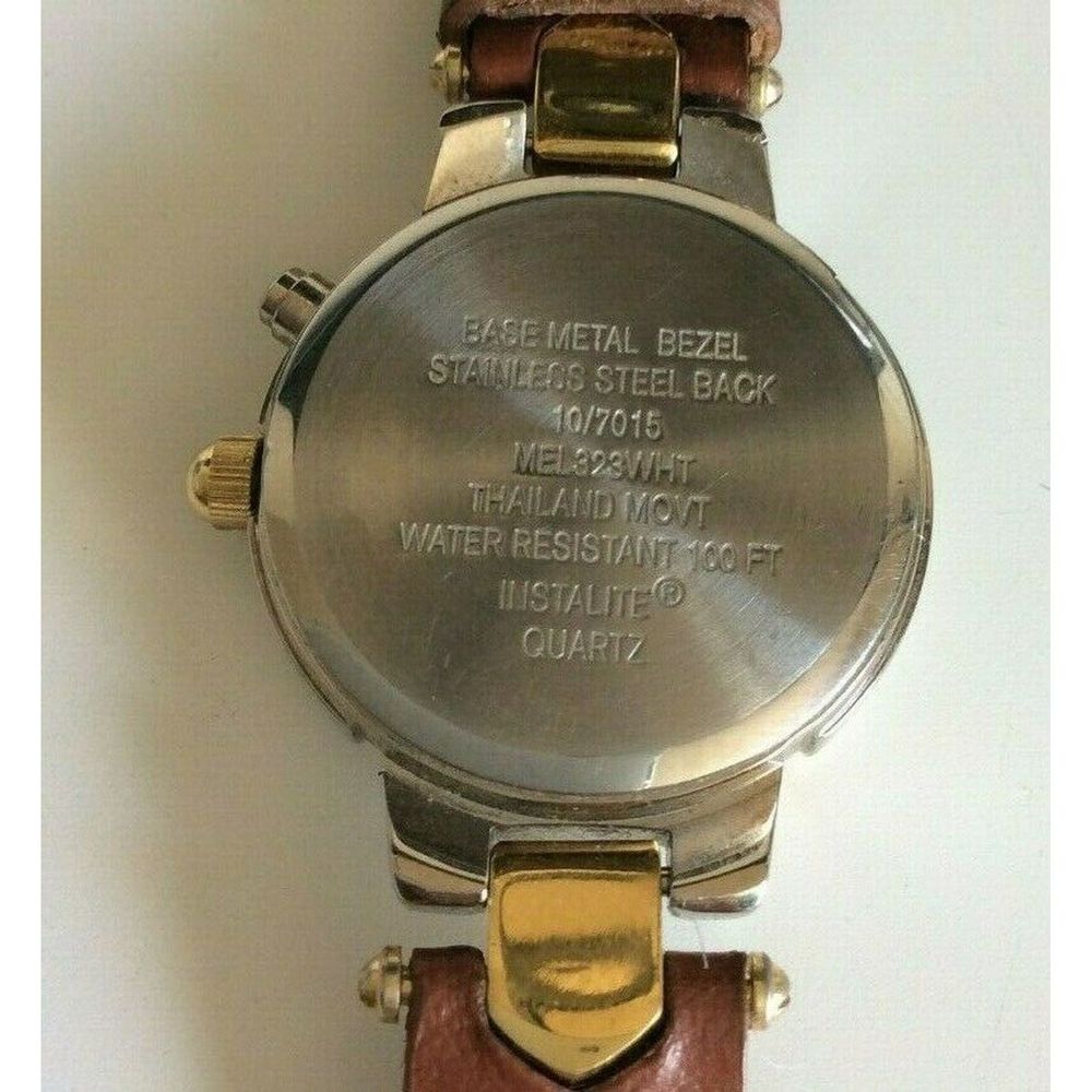 Anne Klein 11 Instalite Genuine Leather Watch Gold - Picture 8 of 8